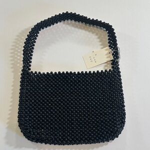 A New Day Black Beaded Shoulder Bag NWT